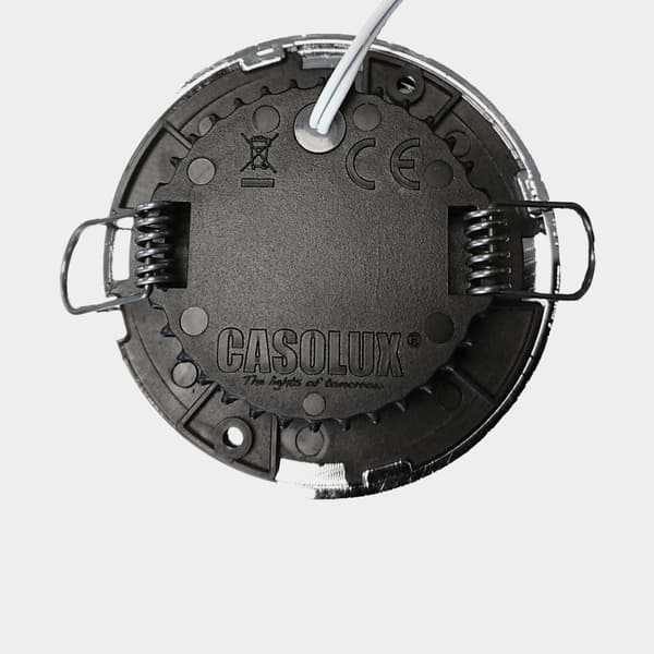 Taklampa Casolux Rikke Downlight, utanpåliggande, plast, kromfärgad, LED, 10 - 32 V, 1.5 W, med vitt sken
