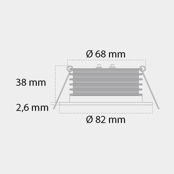 Taklampa Casolux Malou Downlight, infälld, rostfritt stål, LED, 10 - 32 V, 4.5 W, hög, med vitt sken