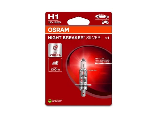 OSRAM 4062172395465 halogen lyskilde Night Breaker® Silver H1 55 W 12 V