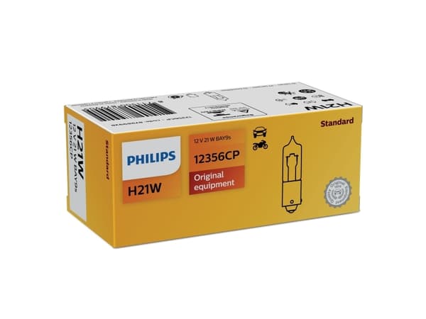 Philips Vision 12356CP Tradisjonelle kupé- og signallyspærer, 21 W, 12 V, H21W, 1 stykker