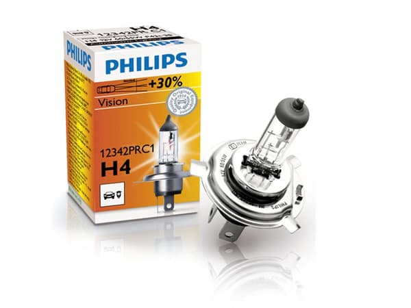 Philips Vision 12342PRC1 Bedre sikt, 60 W, 12 V, H4, 3200 K, 1 stykker