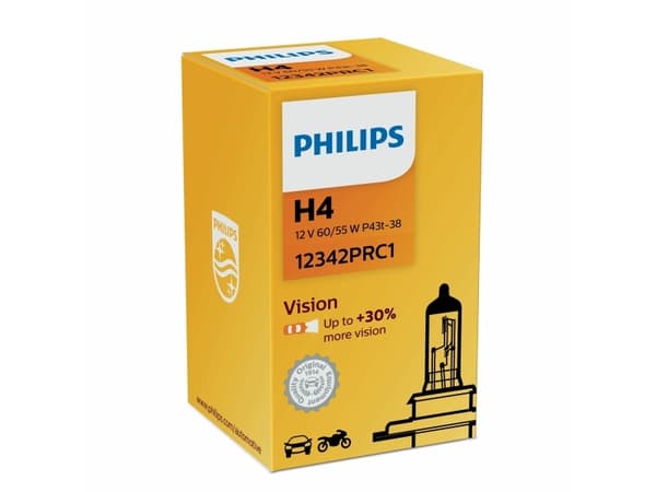 Philips Vision 12342PRC1 Bedre sikt, 60 W, 12 V, H4, 3200 K, 1 stykker