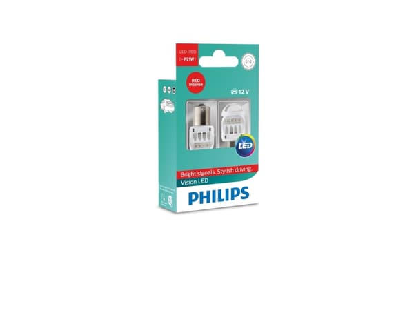 Philips VisionLED signallampa för bil 12839REDX2, LED, Bromsljus, Röd, 600 g, 2 styck, 28 mm