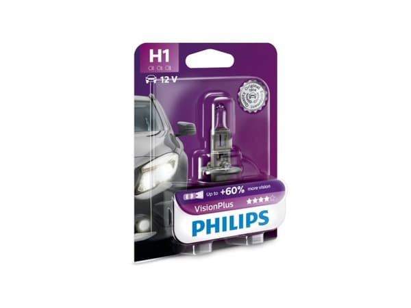 Philips VisionPlus 12258VPB1 Bedre sikkerhet og komfort, 55 W, 12 V, H1, Halogen, 3250 K, 1 stykker