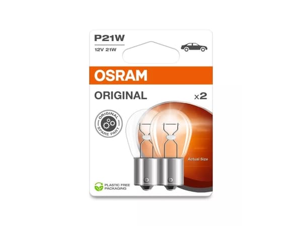 Osram 7506-2BL, 25 W, 12 V, P21W, 2 stykker