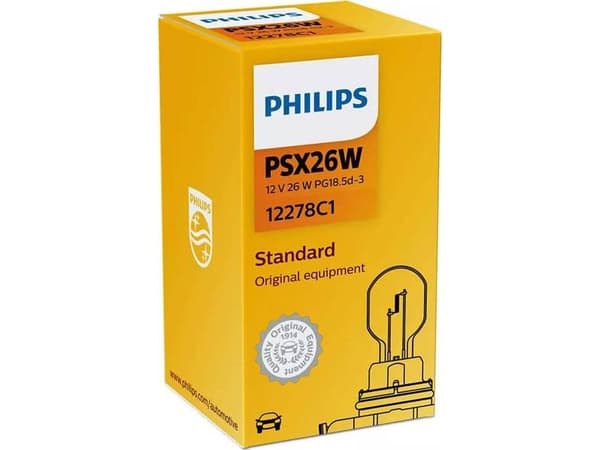 Philips Standard 12278C1 Tradisjonelle kupé- og signallyspærer, 26 W, 12 V, PSX26W, Halogen, 1 stykker