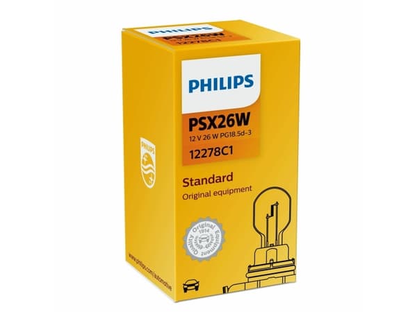 Philips Standard 12278C1 Tradisjonelle kupé- og signallyspærer, 26 W, 12 V, PSX26W, Halogen, 1 stykker