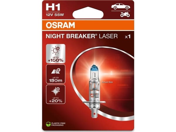OSRAM 64150NL-1BL halogen lyskilde Night Breaker® Laser Next Generation H1 55 W 12 V
