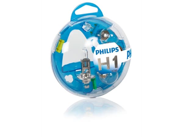 Philips Essential Box 55717EBKM Utbytessats, 12 V, H1, halogen