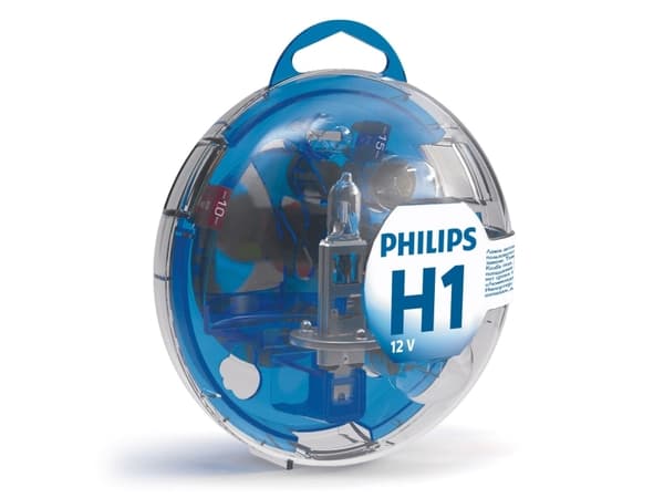 Philips Essential Box 55717EBKM Utbytessats, 12 V, H1, halogen