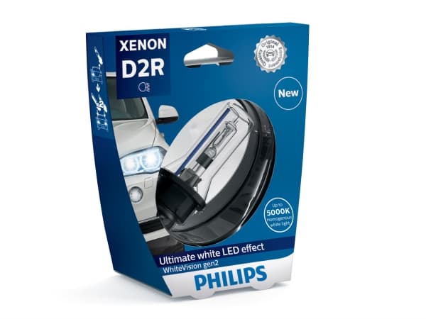 Philips WhiteVision Xenon gen2 85126WHV2S1 Xenon frontlyspære, 35 W, 85 V, D2R, Xenon, 5000 K, 1 stykker