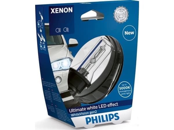 Philips WhiteVision Xenon gen2 85126WHV2S1 Xenon frontlyspære, 35 W, 85 V, D2R, Xenon, 5000 K, 1 stykker