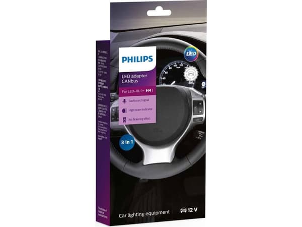 Philips CANbus adaptor LED 18960C2 CANbus-sovitin, LED-ajovalon CANbus-sovitin, H4, LED, 12 V, Laatikko, 4 kpl