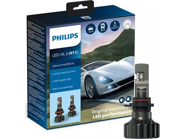 Philips Ultinon Pro9100 LED H11 12/24V - Uppsättning