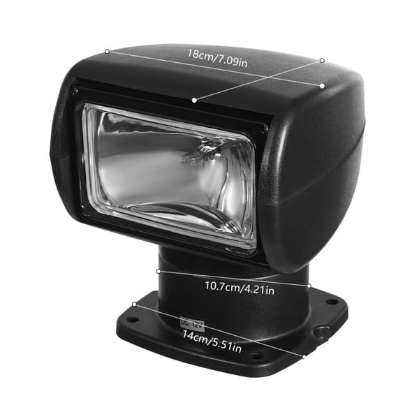 Marine søgelygte, 100W halogenlys, 2500 lumen lysstyrke,sort