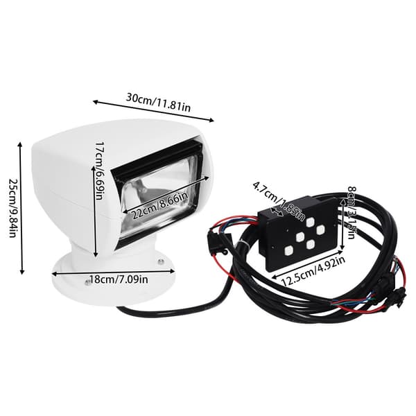 Marine Boat Fjernbetjening Spotlight, 2300LM Lysstyrke, IP66 Vandtæt,100w