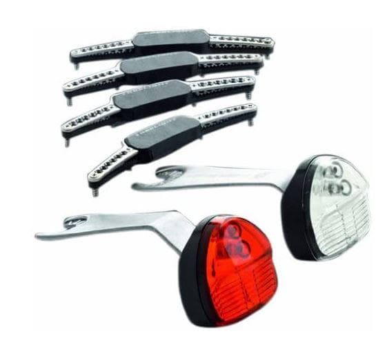 bicycle light SL220 Flash steel red/white 6-piece