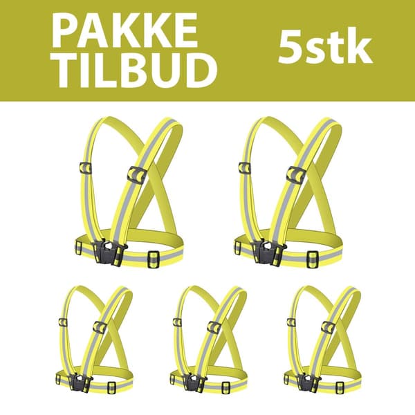 5 STK GUL NORLED REFLEKSVEST!