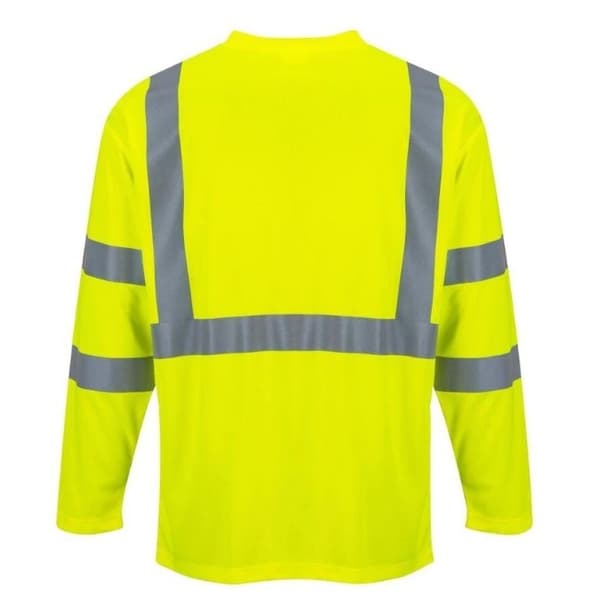 Reflective Crow Neck Long Sleeve T-shirt - Yellow