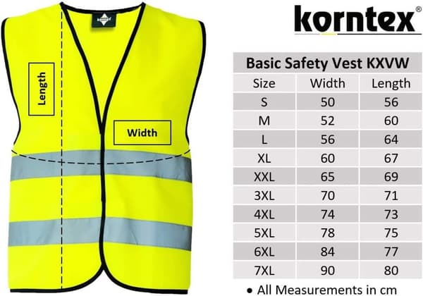 Sikkerhedsvest Korntex Standard - Gul