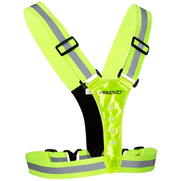 Løbevest med reflekterende LED-belysning - Fluorescerende gul