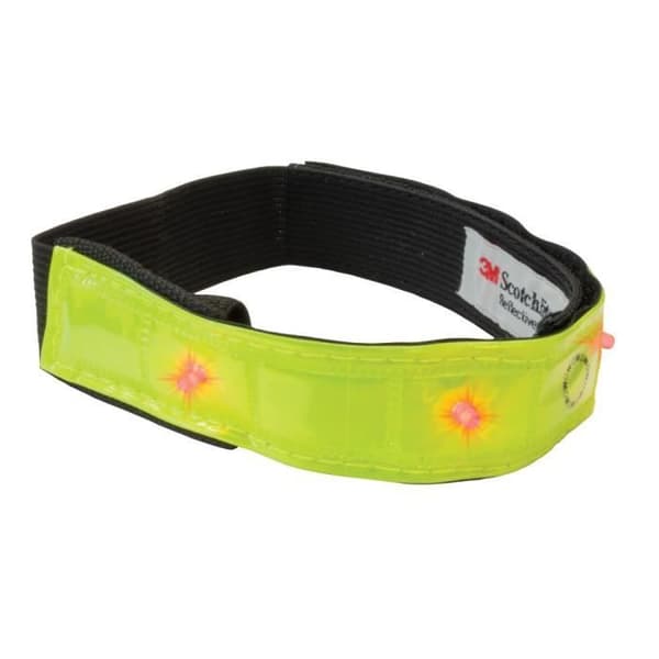 WOWOW reflekterande armband + Röd LED - Gul
