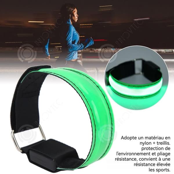 INN LED-armband 2PCS uppladdningsbara 3 justerbara lägen LED-armband lysande armband för nattlöpning och cykling