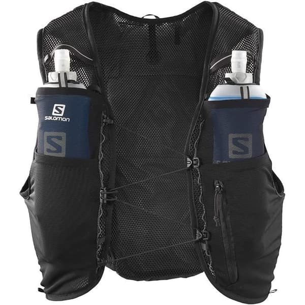 SALOMON, Vätskeväst 4 L, 2 SoftFlask 500 ml flaskor ingår, ADV HYDRA VEST 4, Svart, Storlek M, - LC1340800