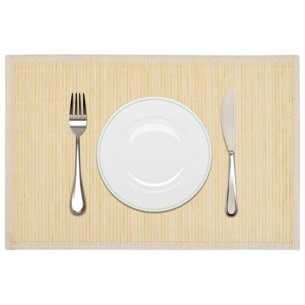 vidaXL 6 Bordstabletter i bambu 30 x 45 cm naturfärg