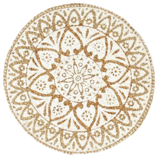 vidaXL dækkeservietter 6 stk. rund 38 cm jute hvid