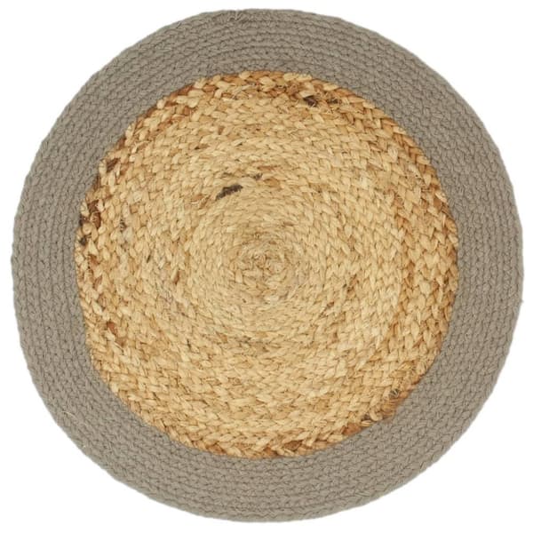 vidaXL Bordstabletter 6 st naturlig och grå 38 cm jute och bomull
