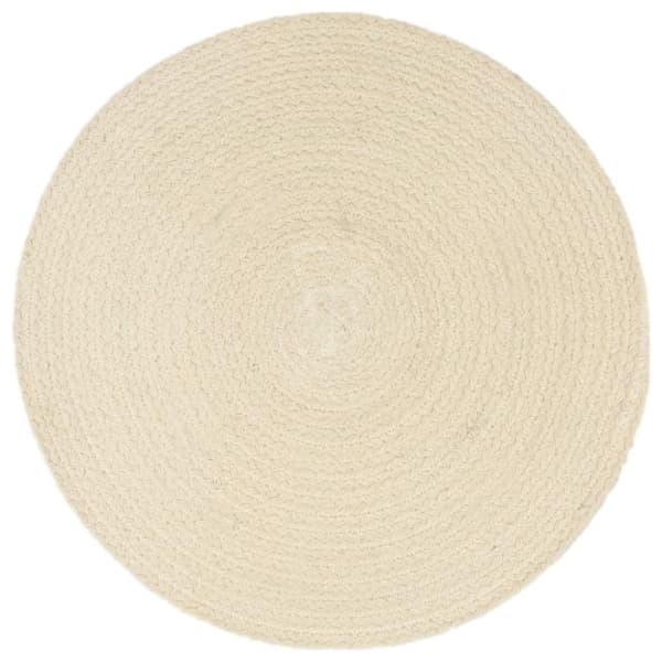 vidaXL Bordstabletter 4 st naturlig 38 cm rund bomull