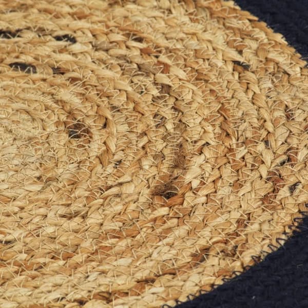 vidaXL Bordstabletter 4 st naturlig och marinblå 38 cm jute och bomull