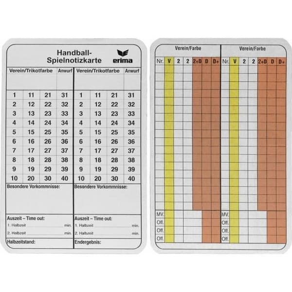 Kort för anteckningar - Erima - Handall - Vit - 12 x 8 cm - Set med 50 kort