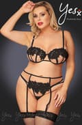 Pikkukuva 1 / 6: YesX YX953Q 3pc Black Bra Set