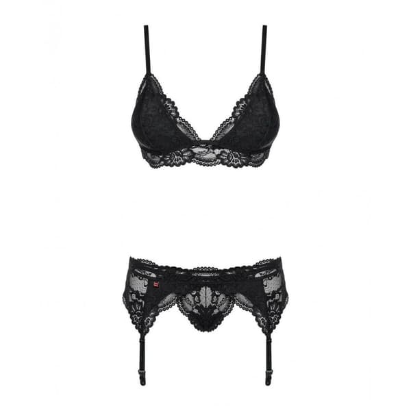 Pitsinen alusvaatesetti Obsessive 810-SEG-1 Musta L/XL