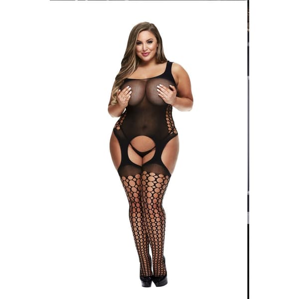 Skridtløse Seler Bodystocking Queen Size Baci Lingerie 00421 (XL)