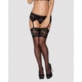 Miniatyrbillede 2 af 4: Nylonstrømper med strømpebånd Obsessive 810-STO-1 Sort S/M