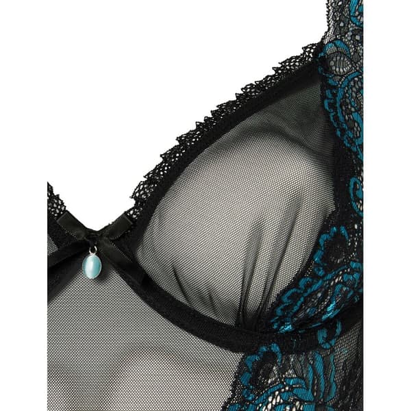 Bodysuit med blonder Obsessive Svart S/M