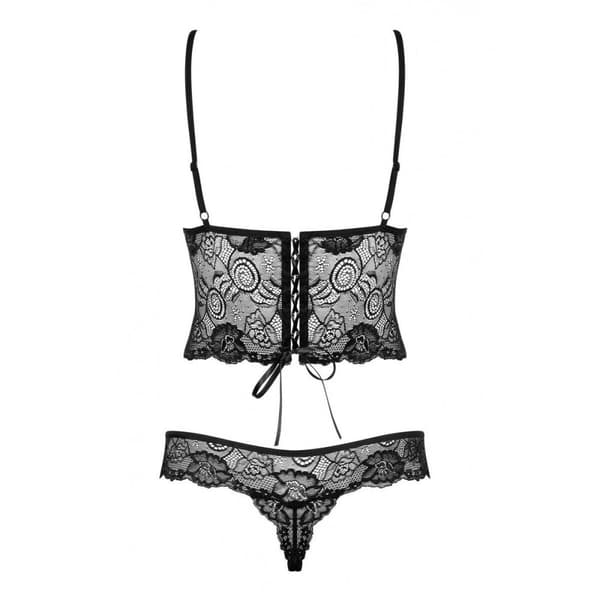 Bodysuit med blonder Alluria Obsessive 12844 Svart L/XL