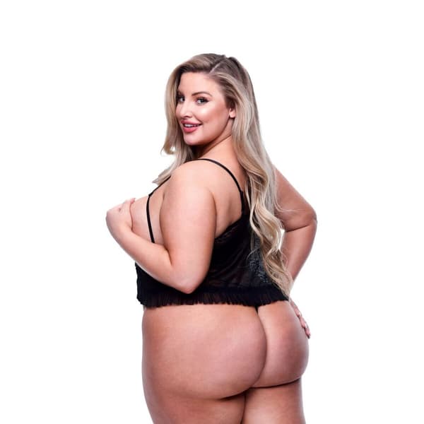 Trikåer Baci Lingerie Peek-a-boo Svart Queen size