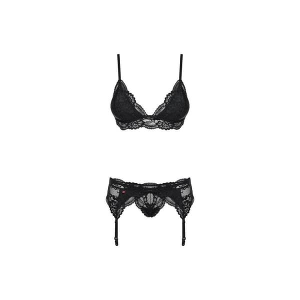 Set med underkläder i läder Obsessive 810-SEG-1 Svart S/M
