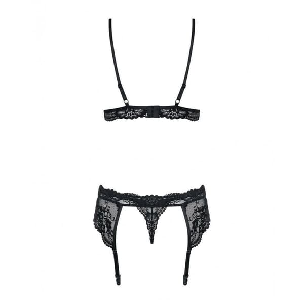 Set med underkläder i läder Obsessive 810-SEG-1 Svart S/M