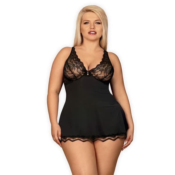 Babydoll Obsessive Luvae Svart XXL/XXXL
