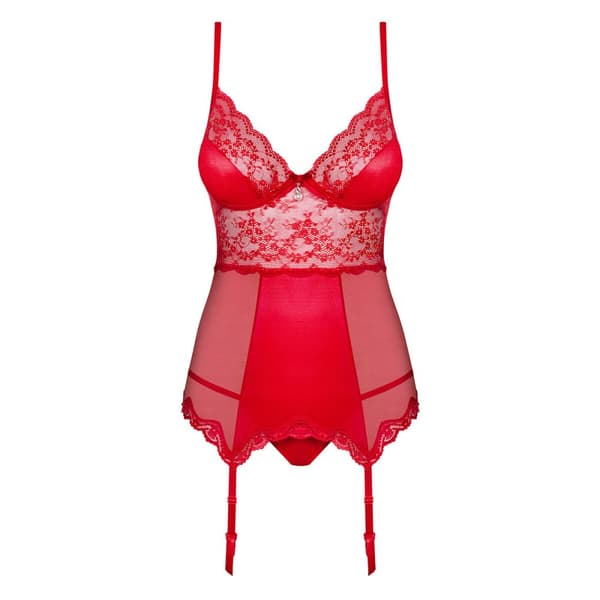 Lovica Trikåer Corset Obsessive OB3360 Röd L/XL