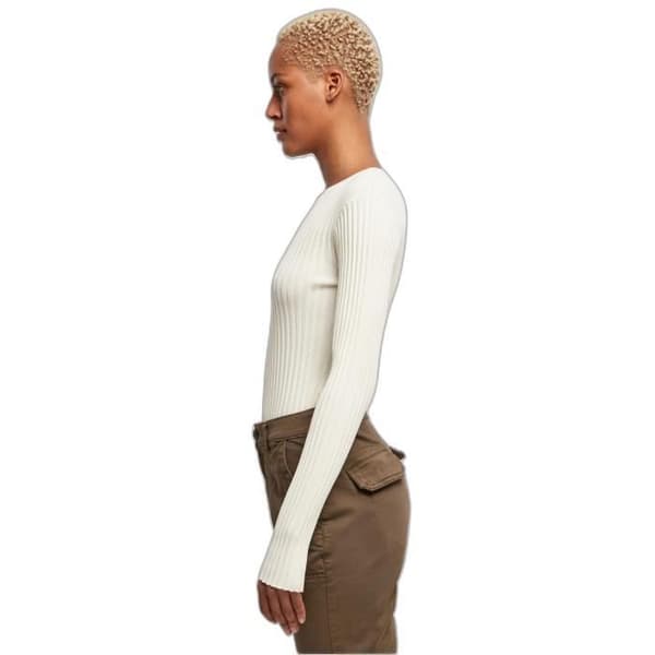 Urban Classics GT långärmad ribbad bodysuit för kvinnor - vit