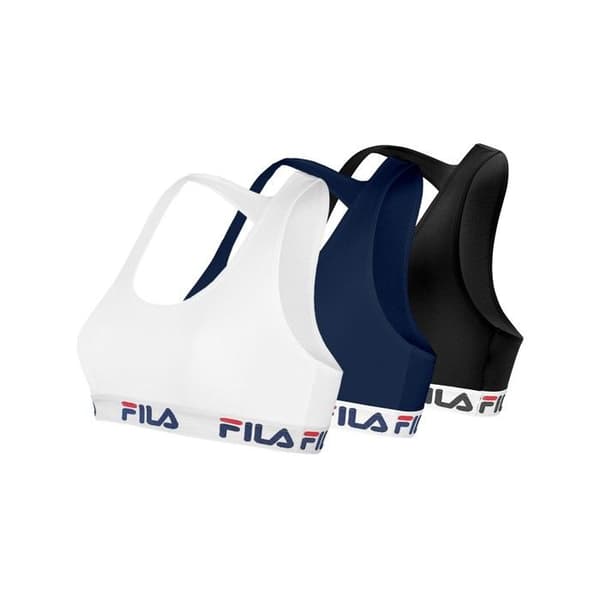 Förpackning med 3 bomullsbraletter för kvinnor 6042C Fila Multicolor