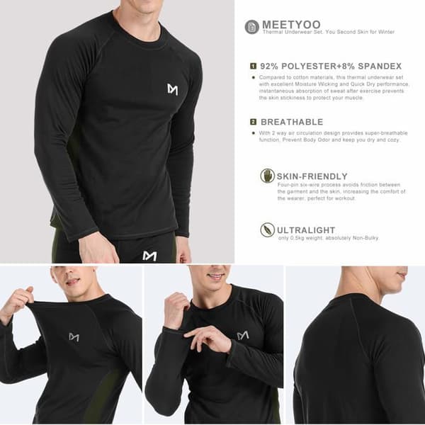 Kontaktuppgifter - underkläder set Meetyoo Thermounterwasche Set Herren Termiska underkläder set för män