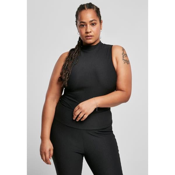 Topp utan ärmar dam stora storlekar Urban Classics ribbad
