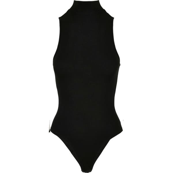 Body med rullkrage - Urban Classics - Svart - Åtsittande - Jersey stretch - Tryckknappar